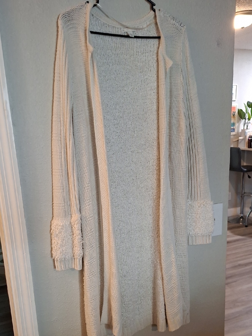 Cozy Open-Front Cream Women's Sweater Cardigan